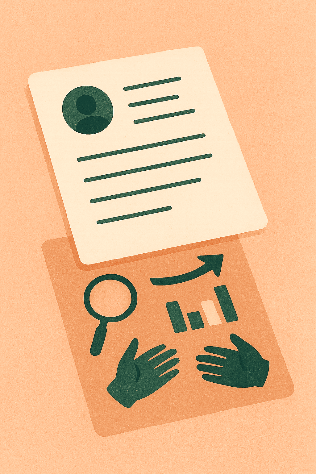 Illustration of a CV laid over the layer of real behaviour signals beneath it.